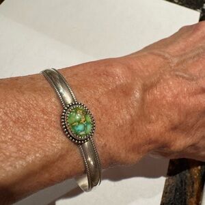 Silver Sonoran Gold Turquoise Cuff/bracelet
